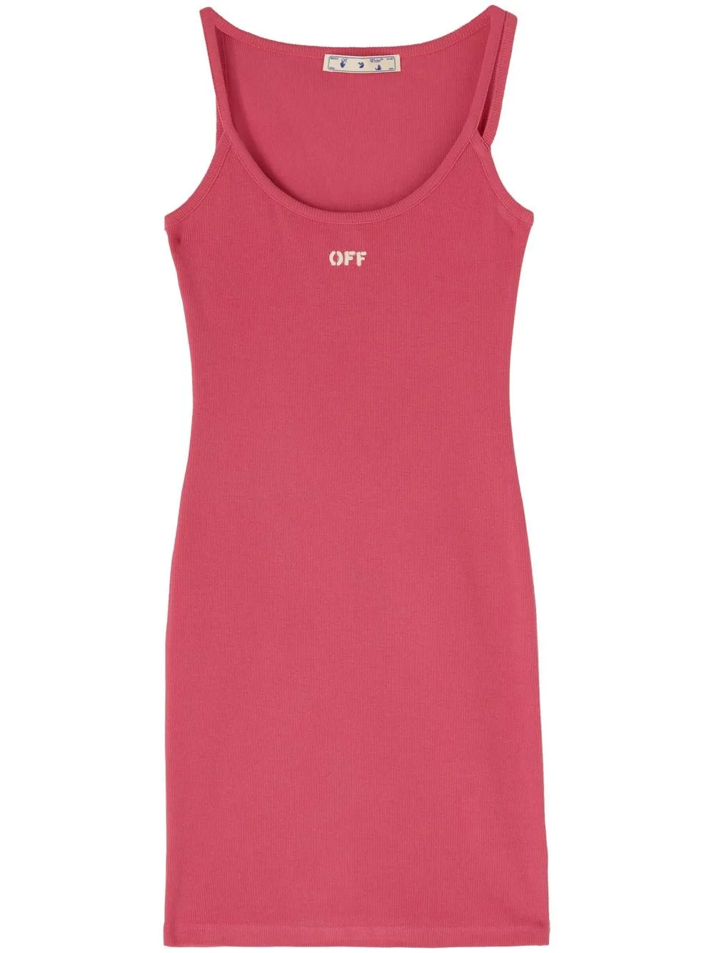 Off-white Off Fitted Tank Dress In Pink