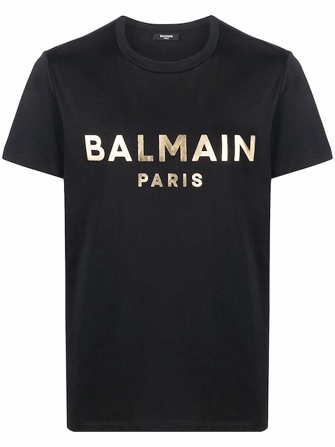 Balmain      logo print T-shirt      