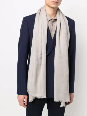 Bianco Logo intarsia-knit wool scarf Farfetch Uomo Accessori Sciarpe 