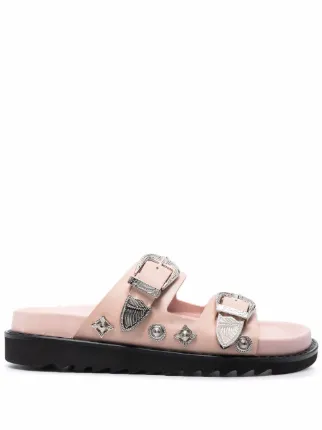 Toga Pulla Studded double-strap Leather Sandals - Farfetch