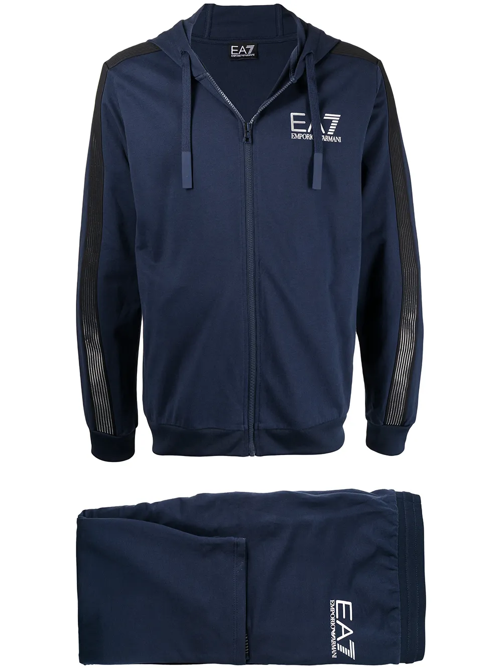 

Ea7 Emporio Armani hoodie con logo estampado - Azul