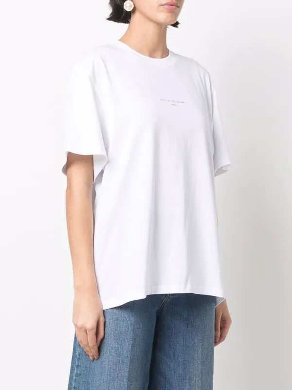 Shop Stella McCartney 2001 logo organic-cotton T-shirt with Shop Stella McCartney 2001 logo organic-cotton T-shirt with