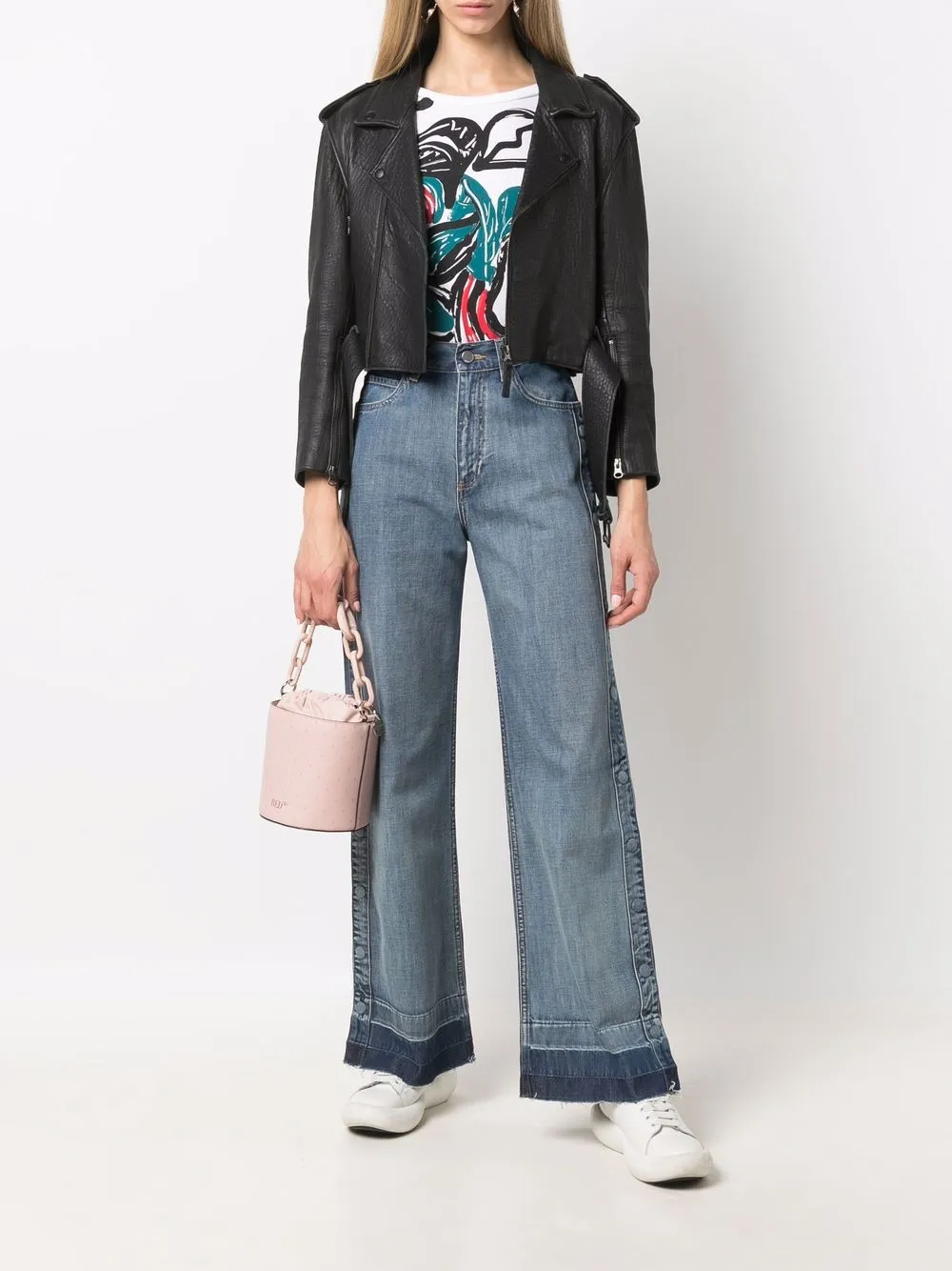 фото Red valentino широкие джинсы с завышенной талией