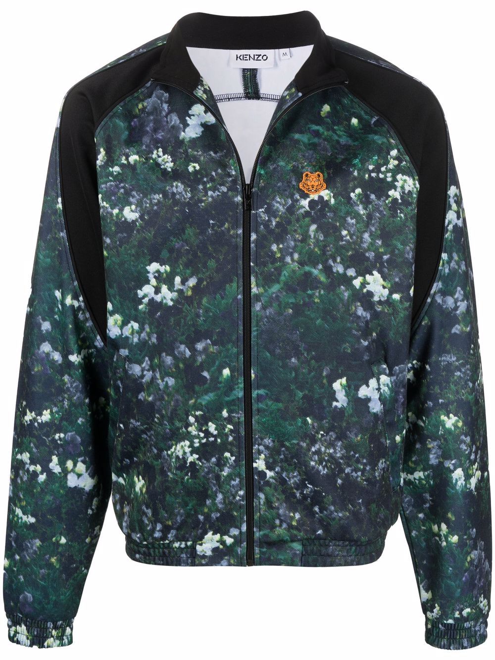 floral-print zip-up jacket
