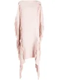 VOZ draped fringe-detail poncho - Pink