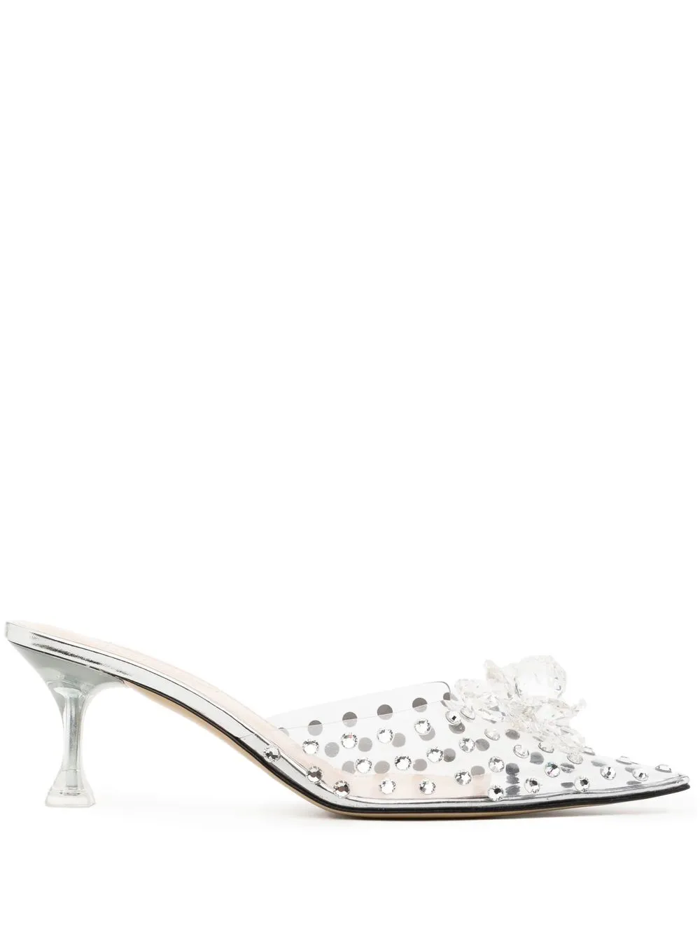 

MACH & MACH mules transparentes con detalles de cristal - Plateado