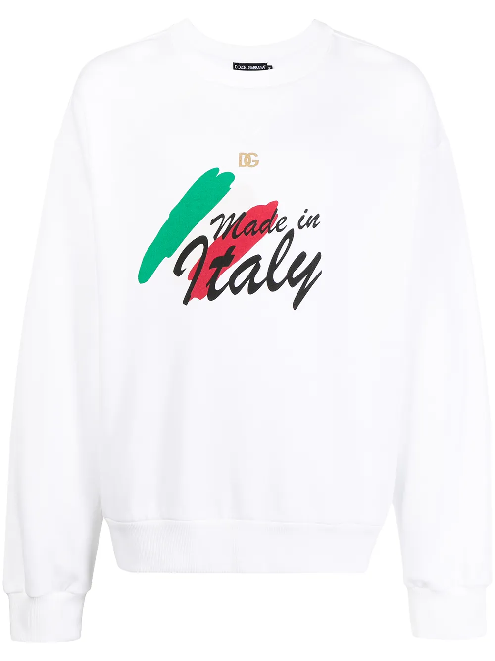 

Dolce & Gabbana sudadera con logo estampado Italy - Blanco