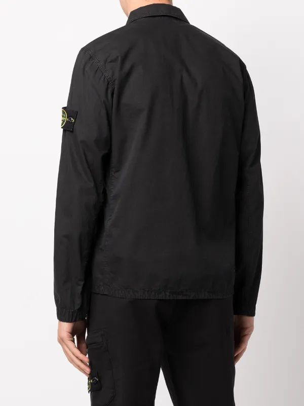 Shop Stone Island Compass-logo zip-up 
