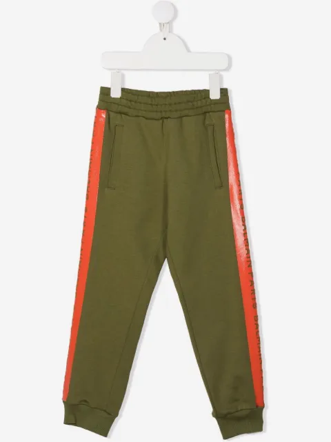 Balmain Kids side logo stripe track pants
