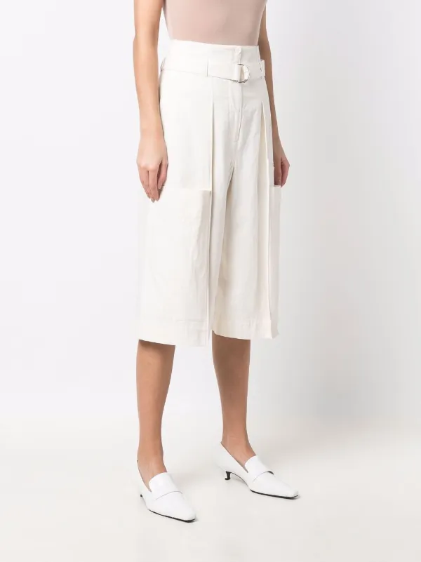 【送料&関税込】Lemaire Belted Lightweight Capri Shorts LEMAIRE Belted Capri Shorts | White | FARFETCH SG