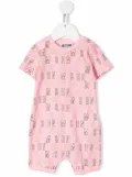 Moschino Kids Teddy logo print short-sleeved shorties - Pink