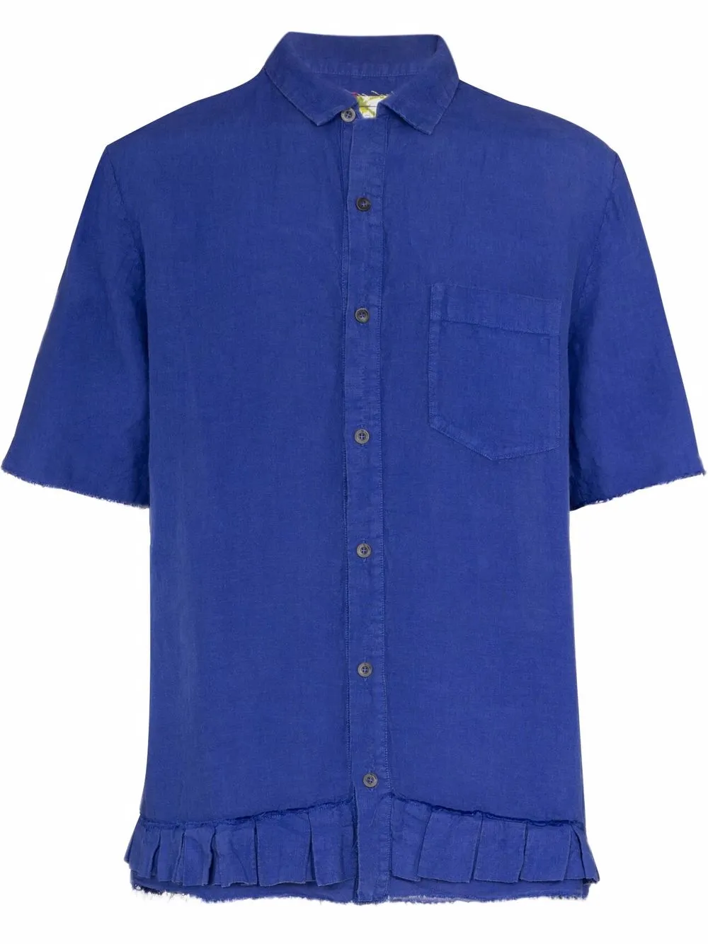 

By Walid Chico frilled-hem short-sleeved shirt - Blue