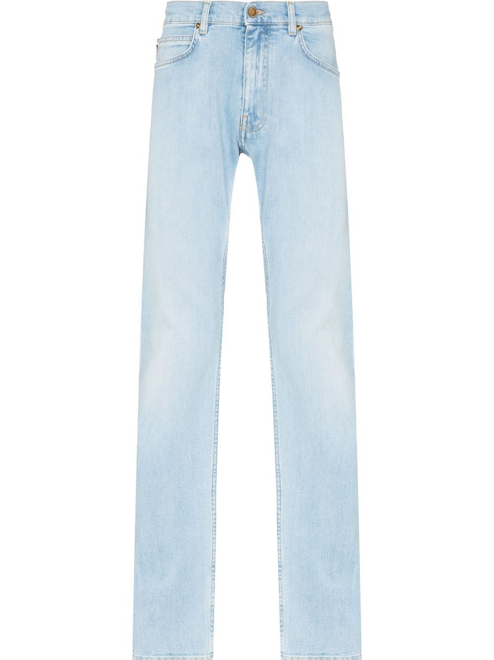 Versace Low-rise Slim-cut Jeans In 蓝色