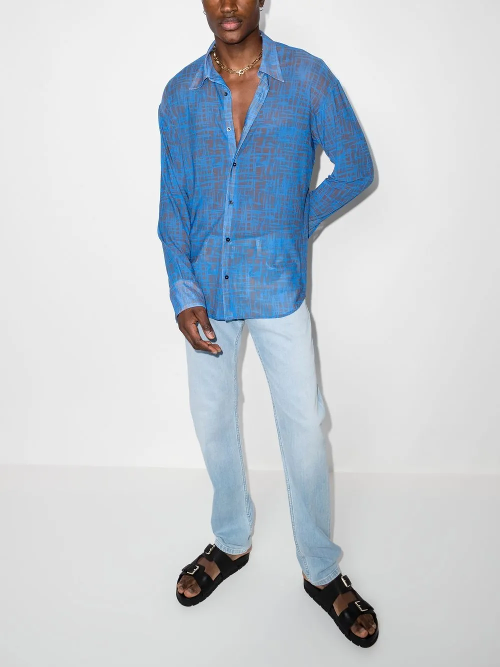 versace 低腰修身牛仔裤 图 4