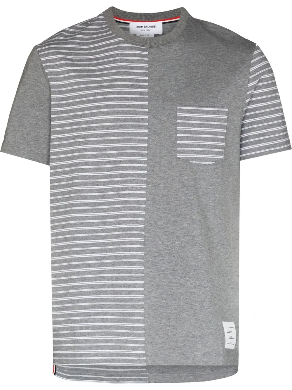 

Thom Browne playera con panel a rayas - Gris