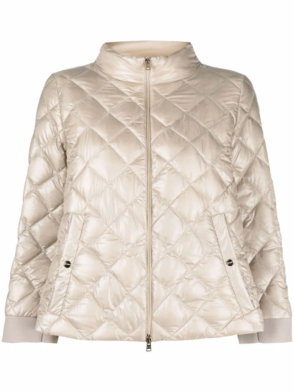 Herno Diamond Quilt Down Jacket In Neutrals