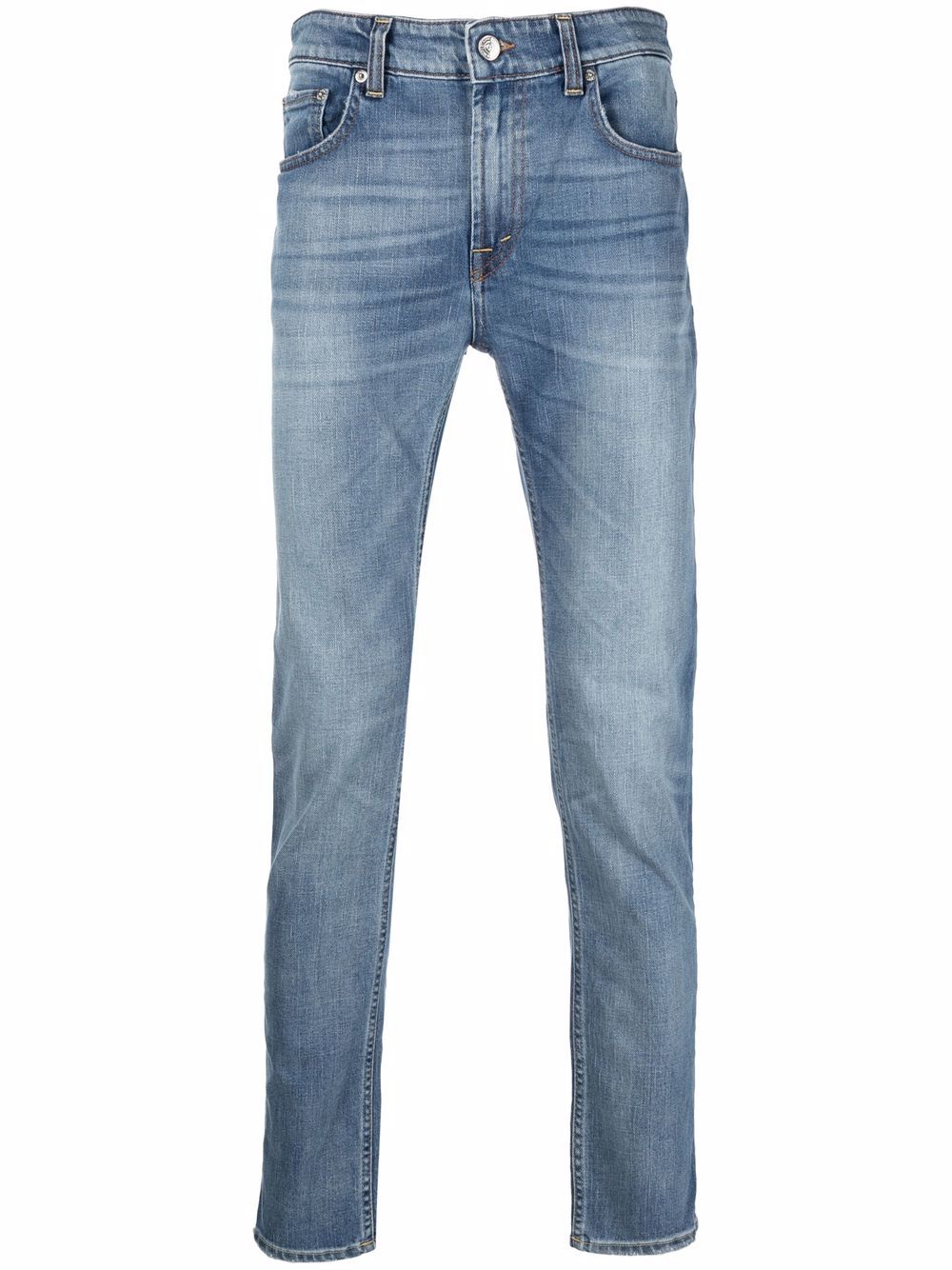 stonewashed slim-cut jeans