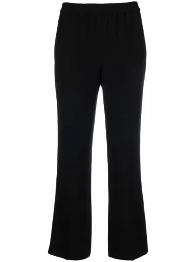elasticated-waist straight-leg trousers 