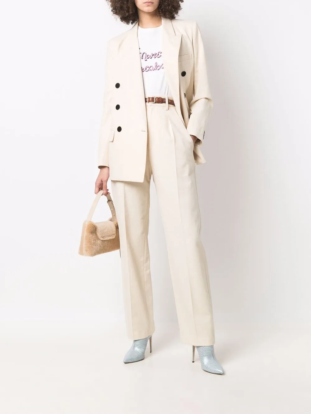 MARANT ÉTOILE Pantalon met wijde pijpen - Beige