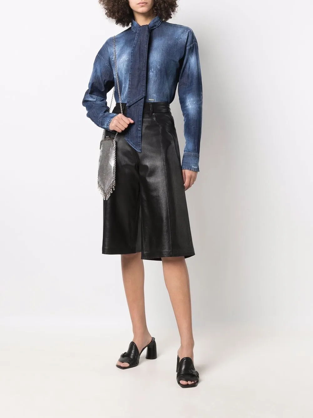фото Dsquared2 джинсовая рубашка с бантом