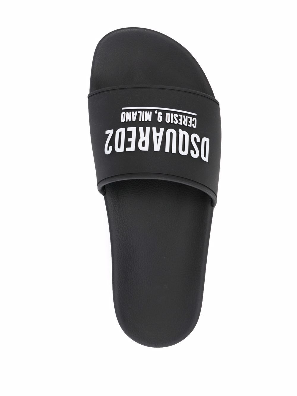 Shop Dsquared2 logo-print flat slides with Express Delivery - FARFETCH