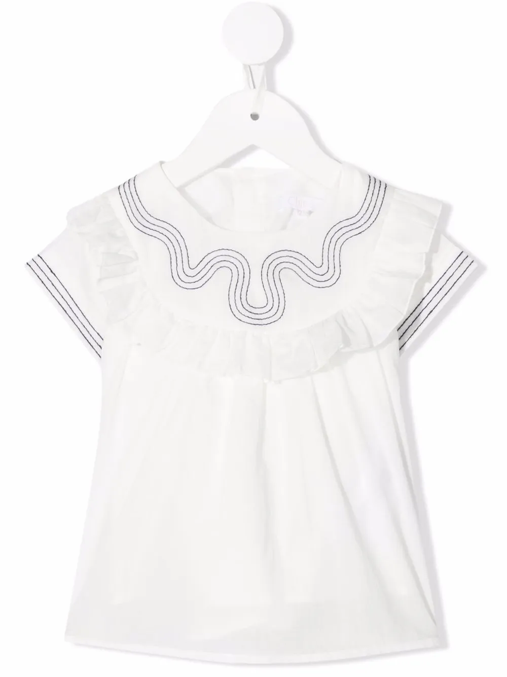 

Chloé Kids playera con detalle de volantes - Blanco