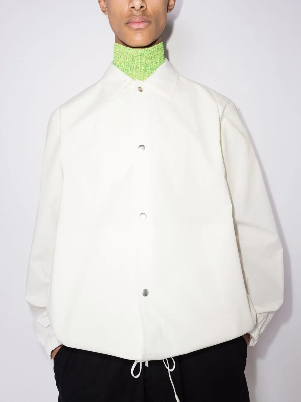 Jil Sander Shirtjack met logoprint - Wit