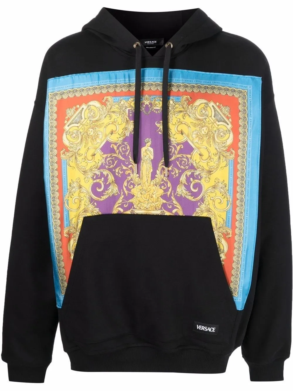 baroque-panelled pullover hoodie 