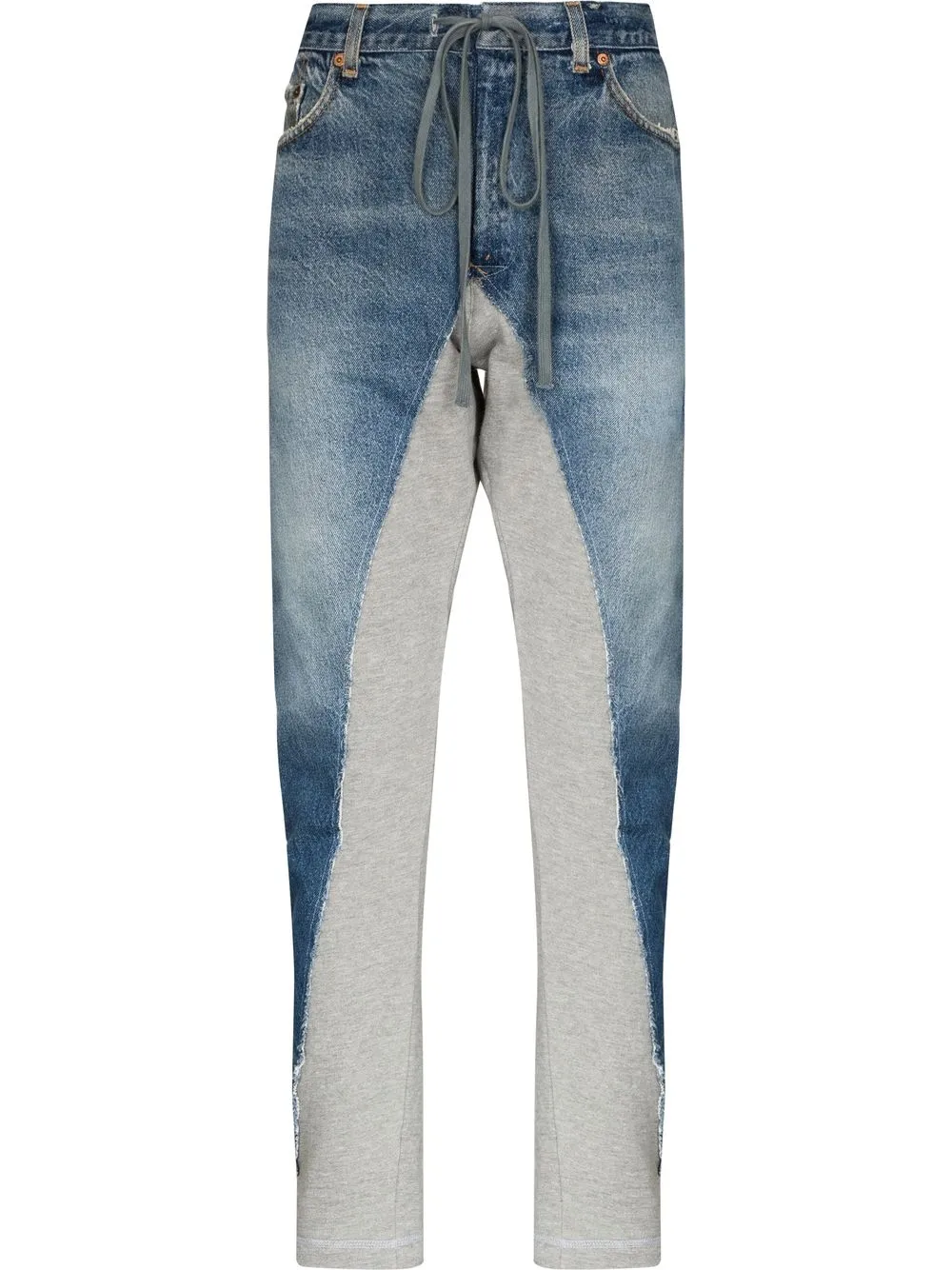 

Greg Lauren pantalones rectos con paneles - Azul