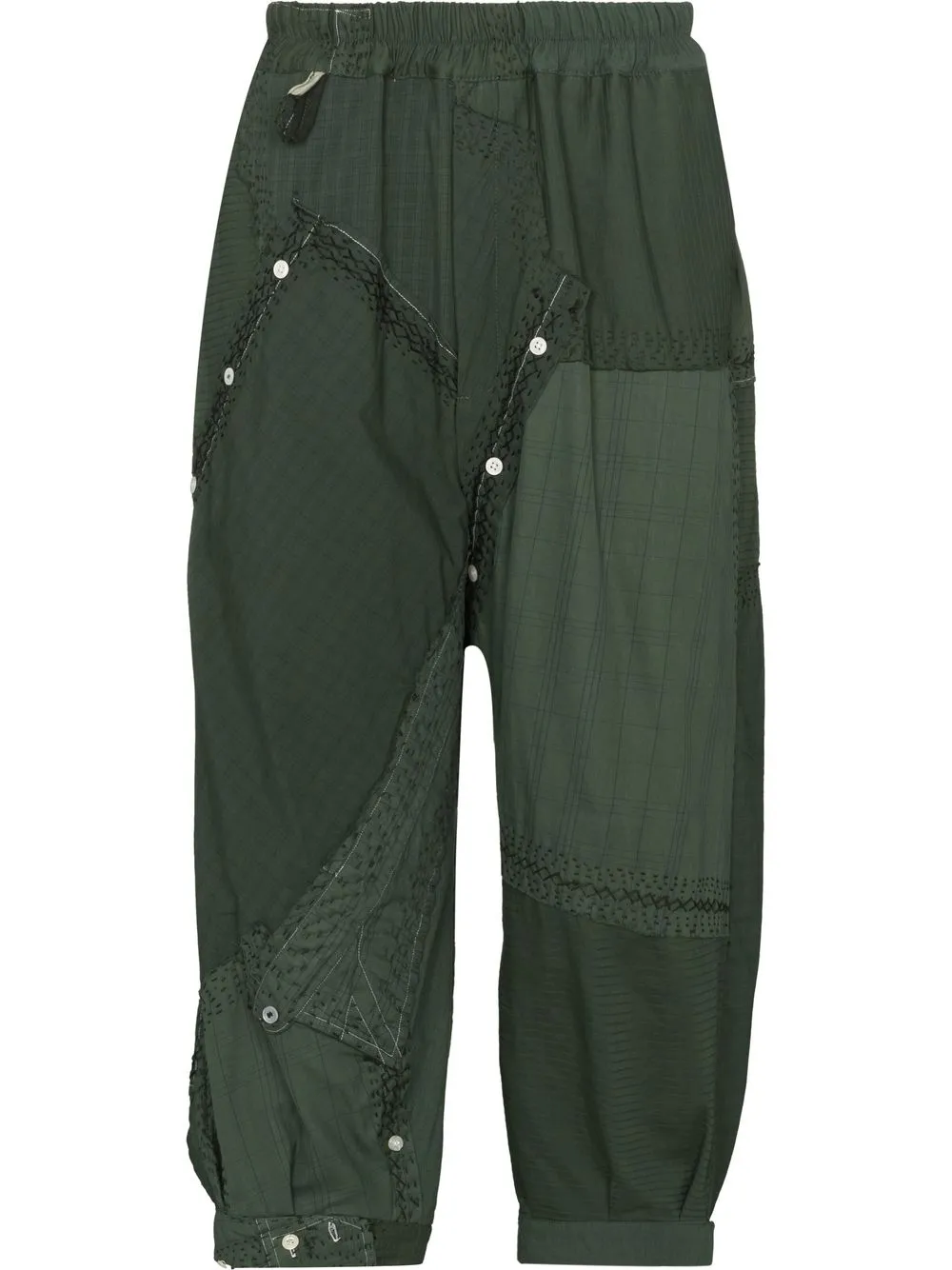 

By Walid Orson patchwork cropped trousers - Green