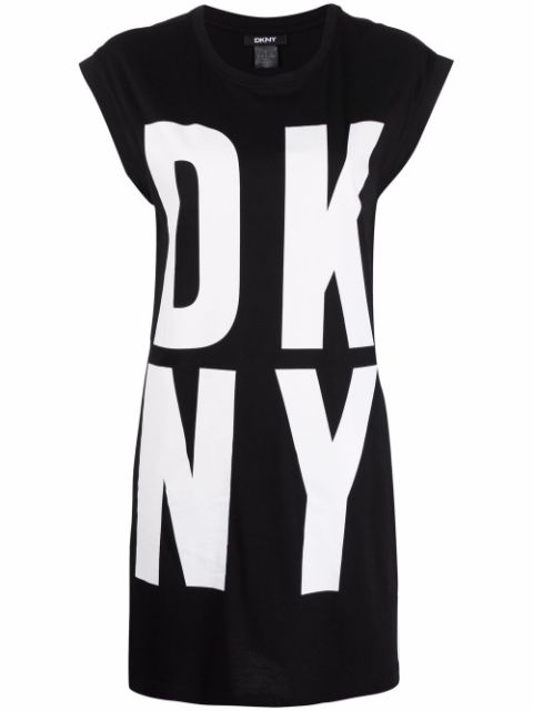 DKNY longline logo-print vest top