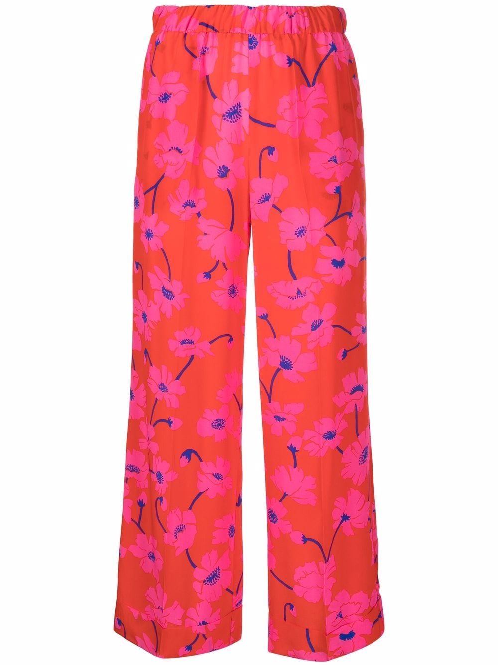 

P.A.R.O.S.H. pantalones anchos con estampado floral - Rojo