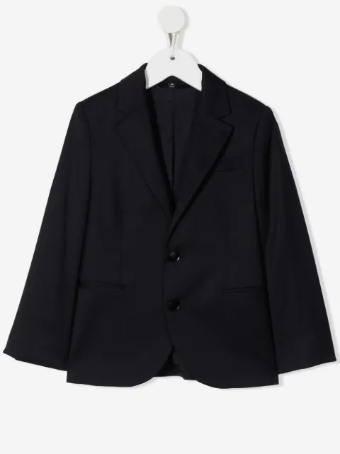 Emporio Armani Kids blazer en laine vierge à simple boutonnage