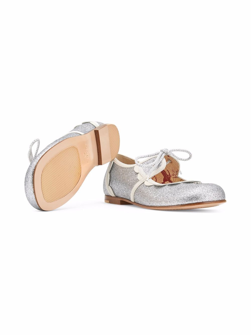 Gucci Kids Leren ballerina's - Zilver