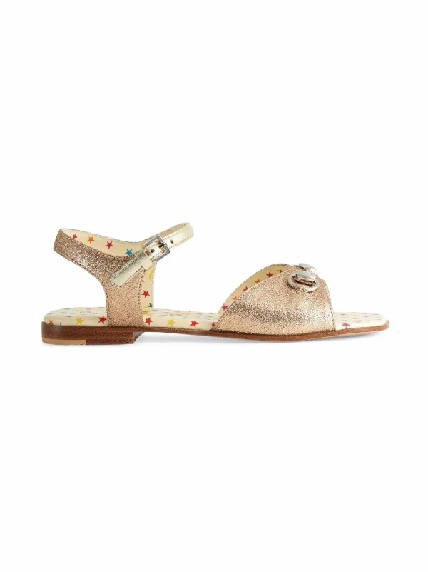 Gucci Kids Horsebit glitter detail Sandals Farfetch