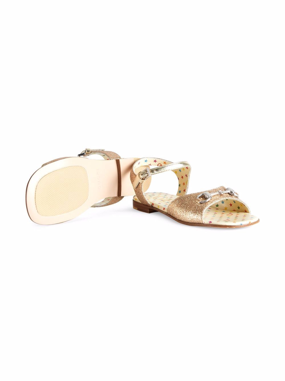 Gucci Kids Sandalen met glitter - Goud