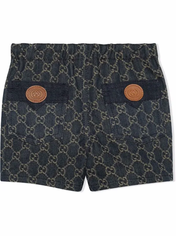 Gucci Kids GG Jacquard Denim Shorts 