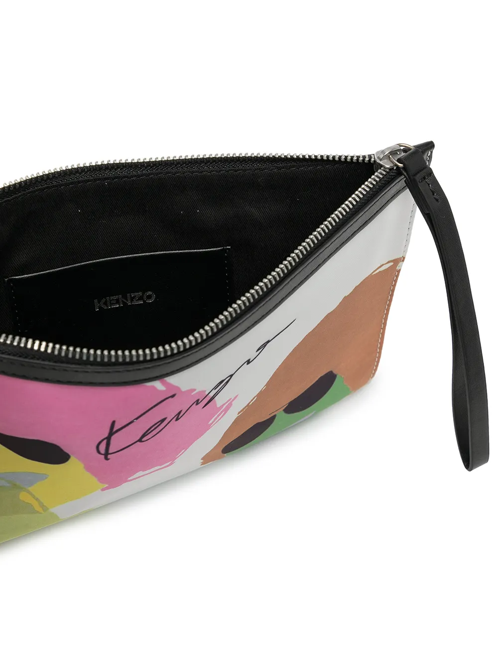 фото Kenzo logo-print detail clutch bag