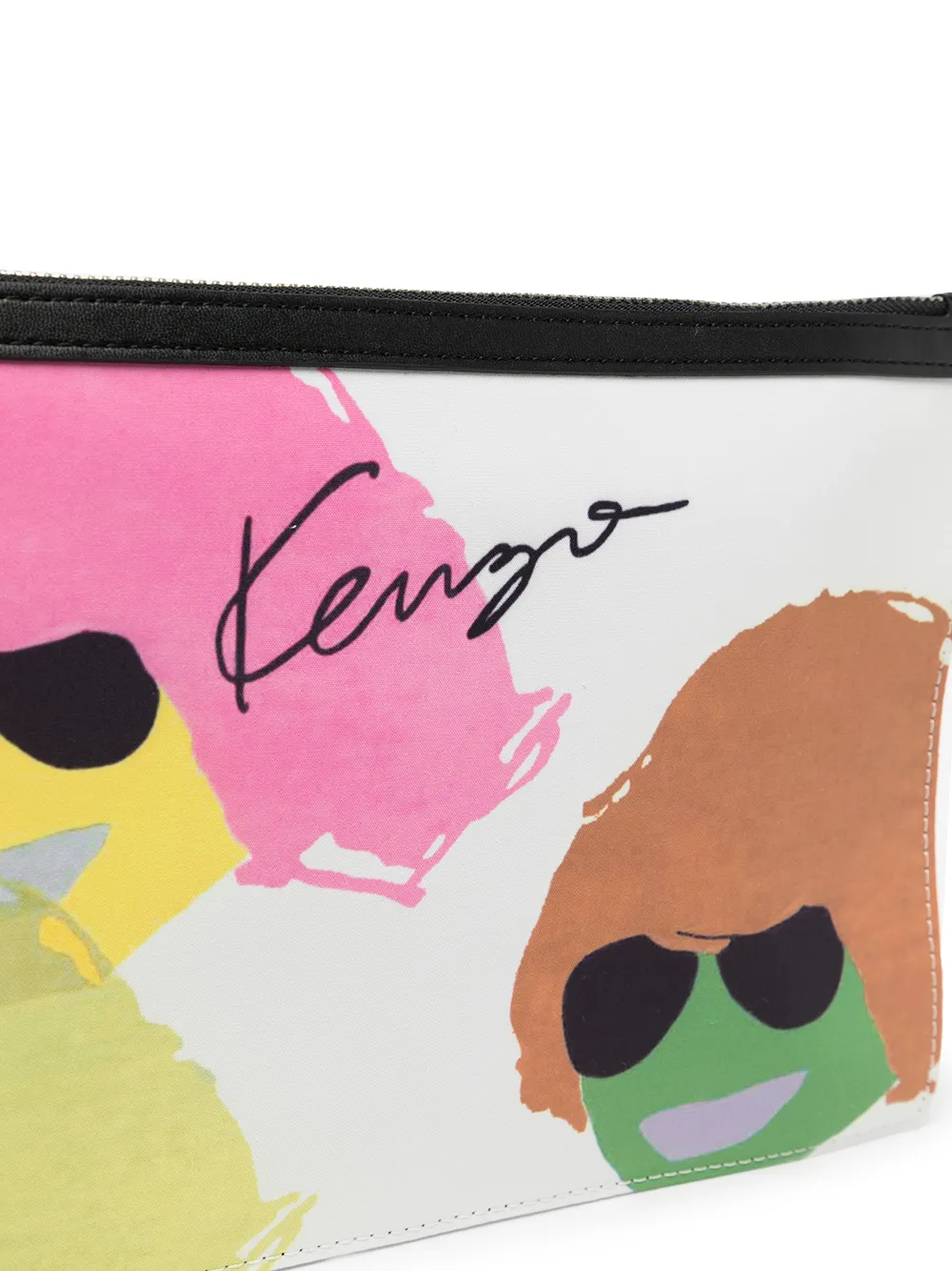 фото Kenzo logo-print detail clutch bag