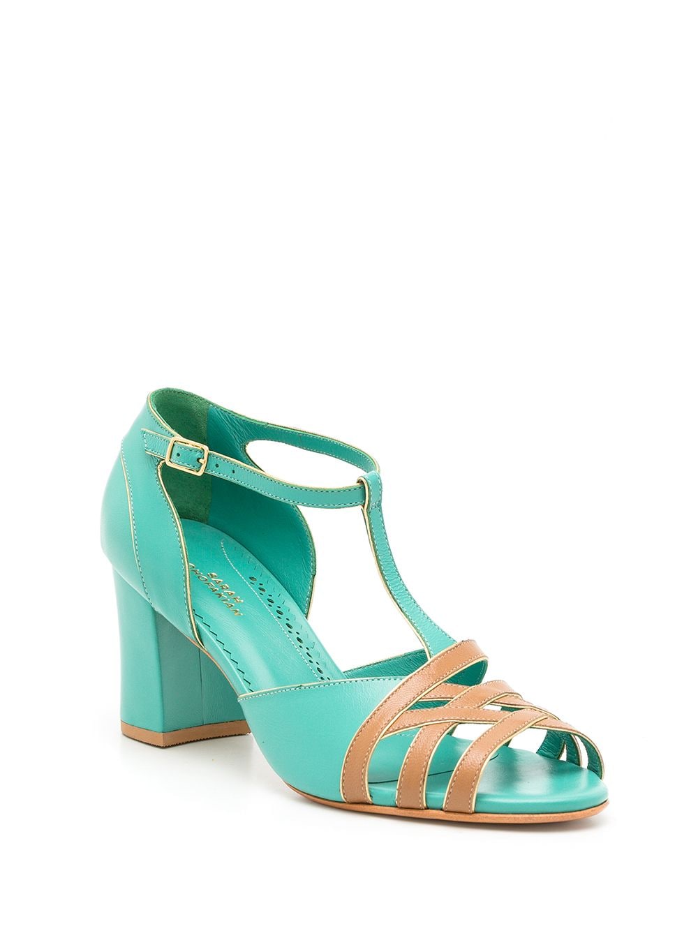 Shop Sarah Chofakian Chiara 75mm Colour-block Sandals In Blue