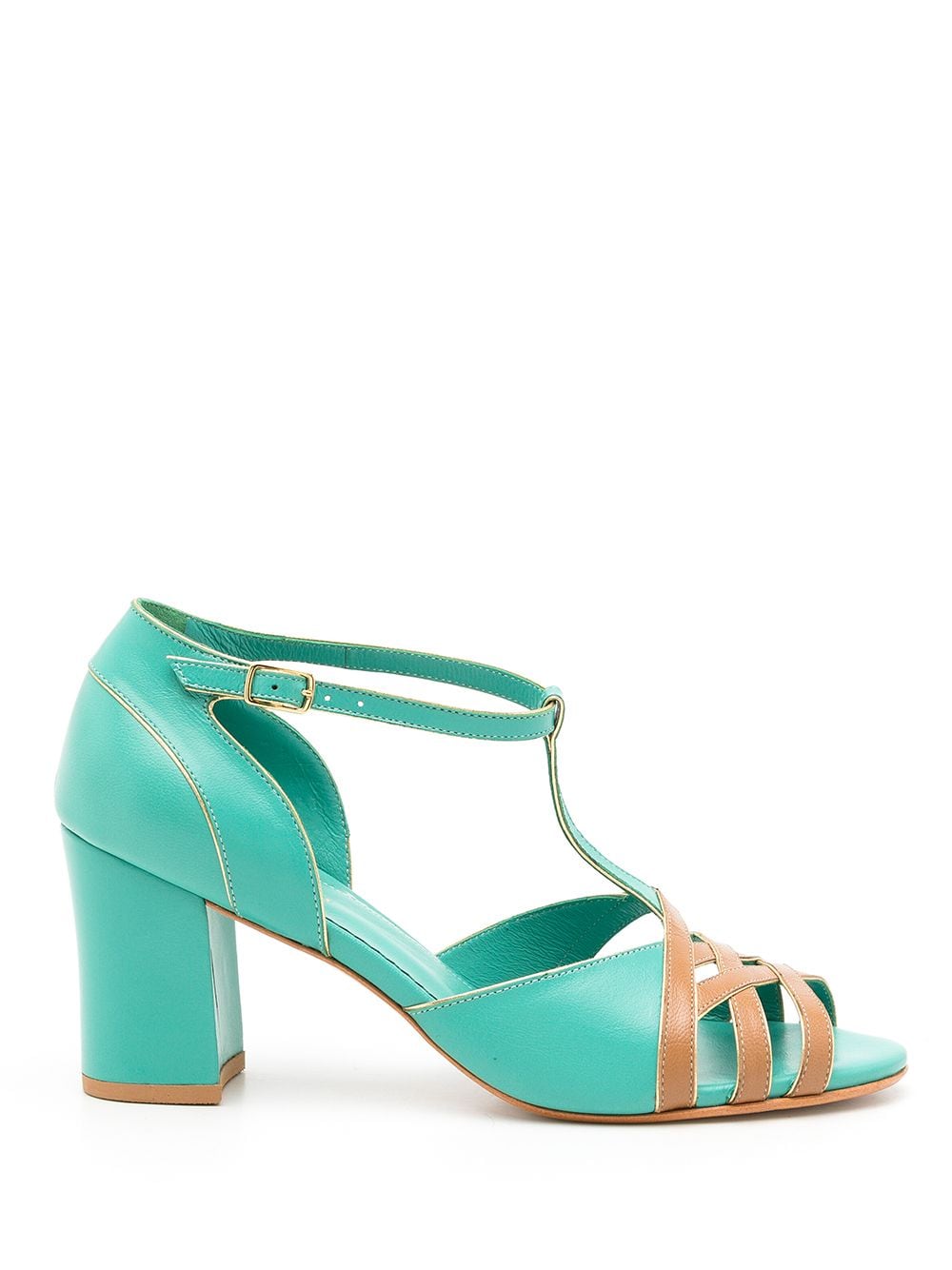 Sarah Chofakian Chiara 75mm Colour-block Sandals In Blue