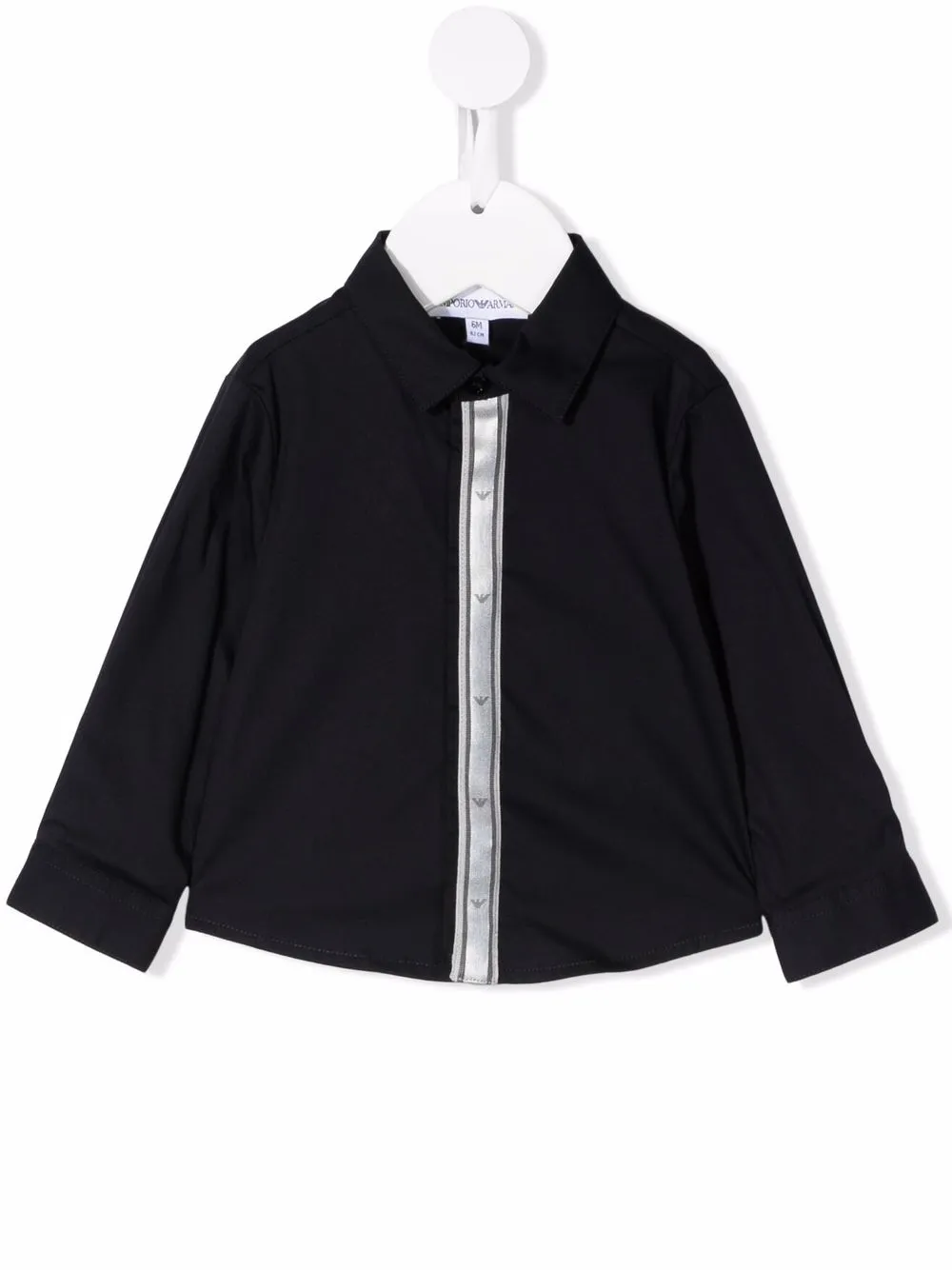 

Emporio Armani Kids camisa con franja del logo - Azul