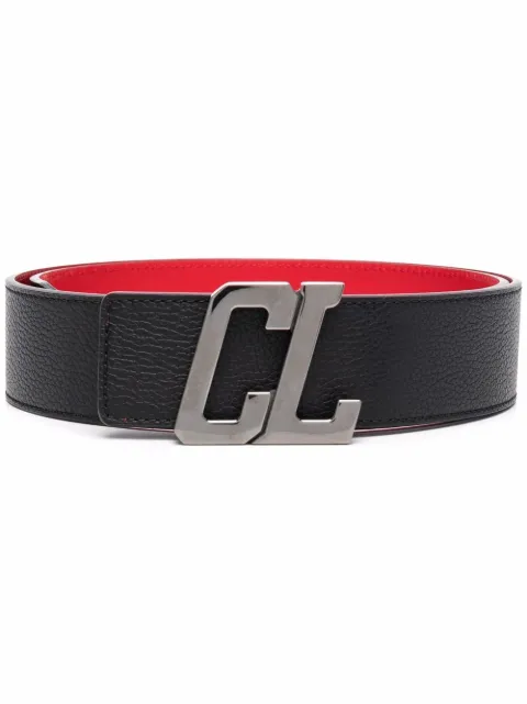 Christian Louboutin logo-lettered leather belt