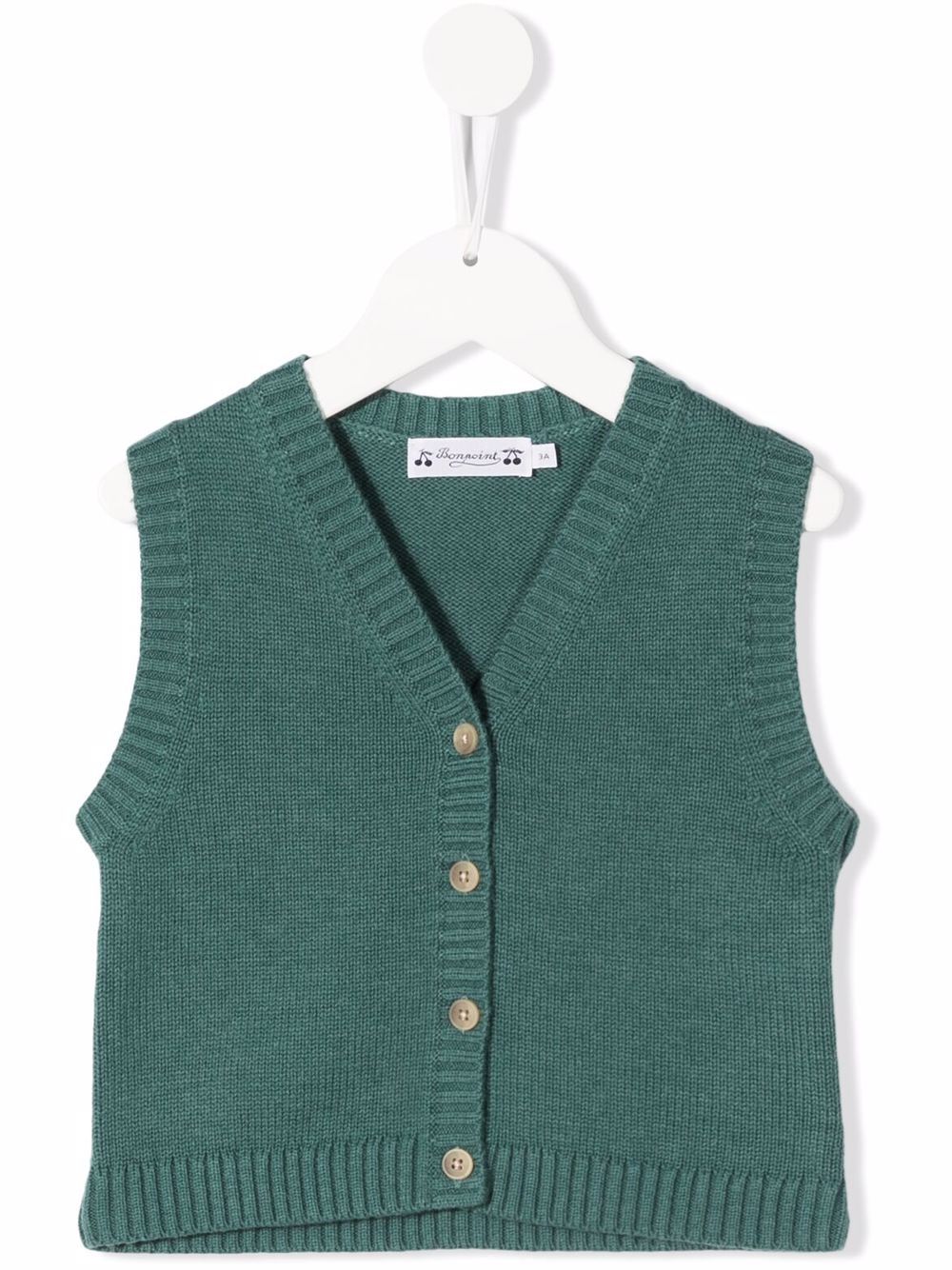 

Bonpoint sleeveless button-up cardigan - Green