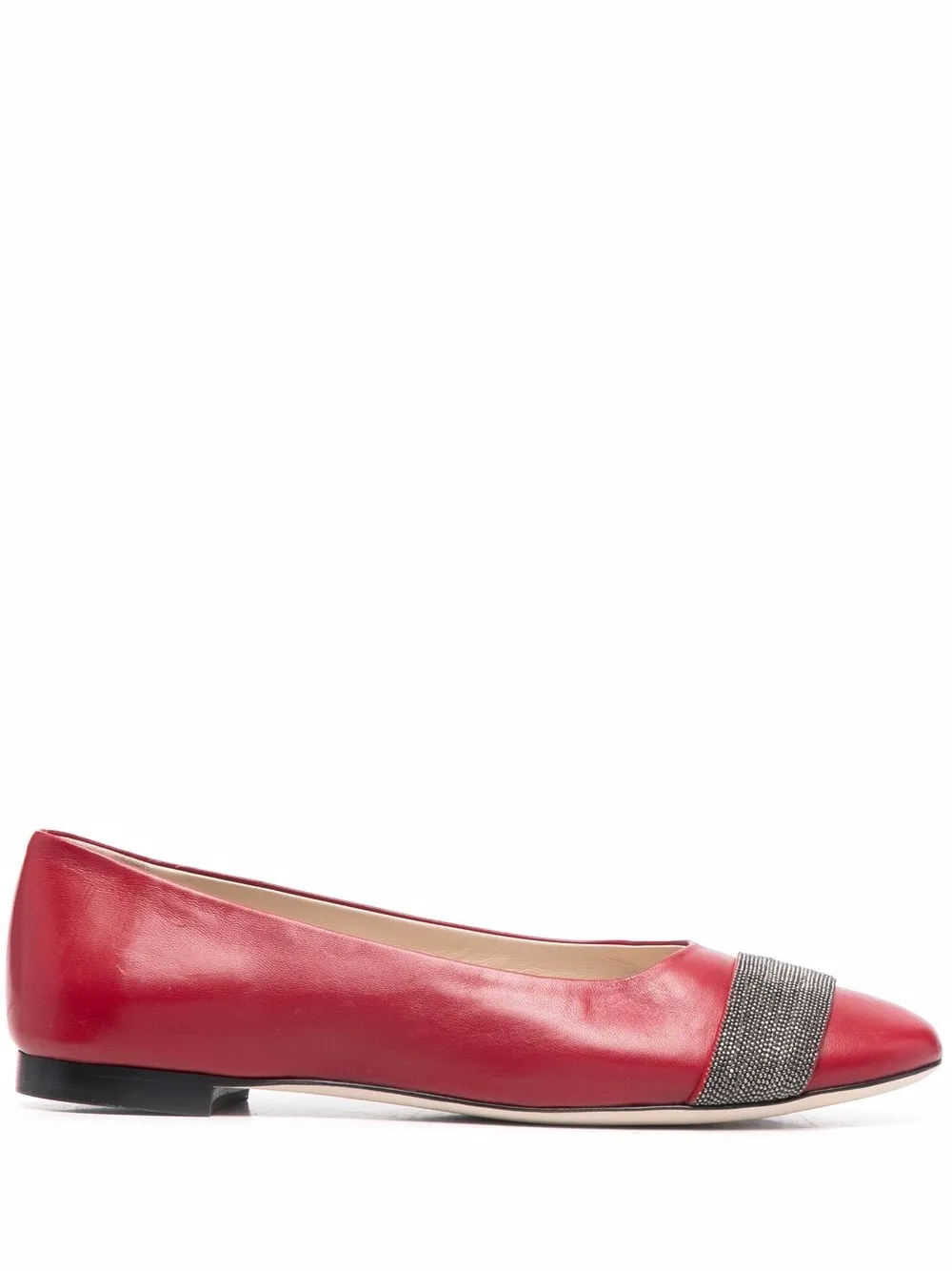 

Fabiana Filippi flats con mostacillas en la tira - Rojo