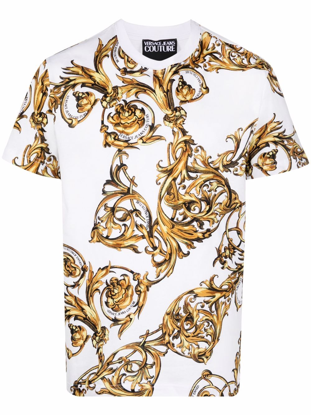 Versace Jeans Couture Barocco-print Cotton T-shirt - Farfetch