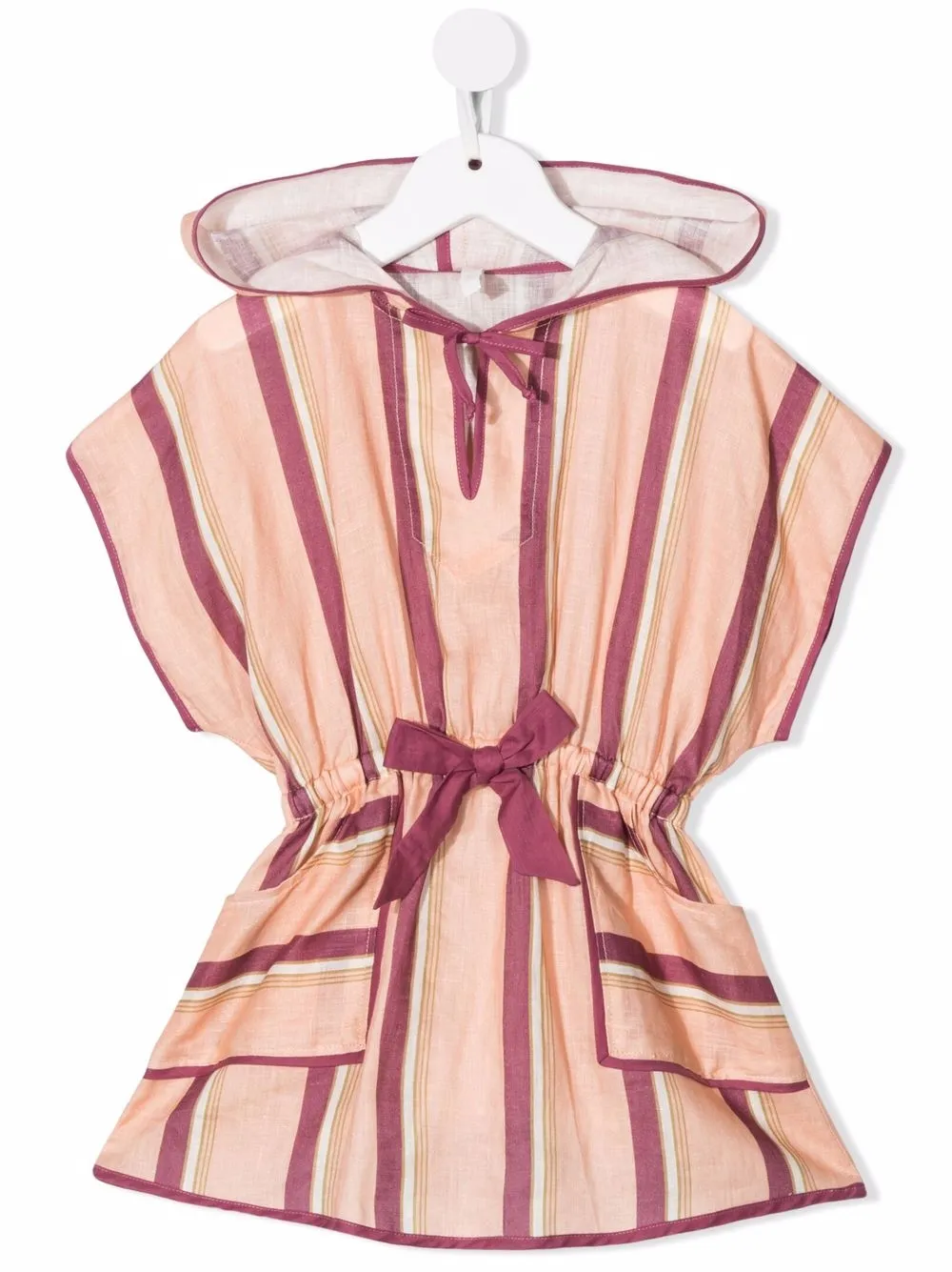 

ZIMMERMANN Kids top a rayas con capucha - Rosado