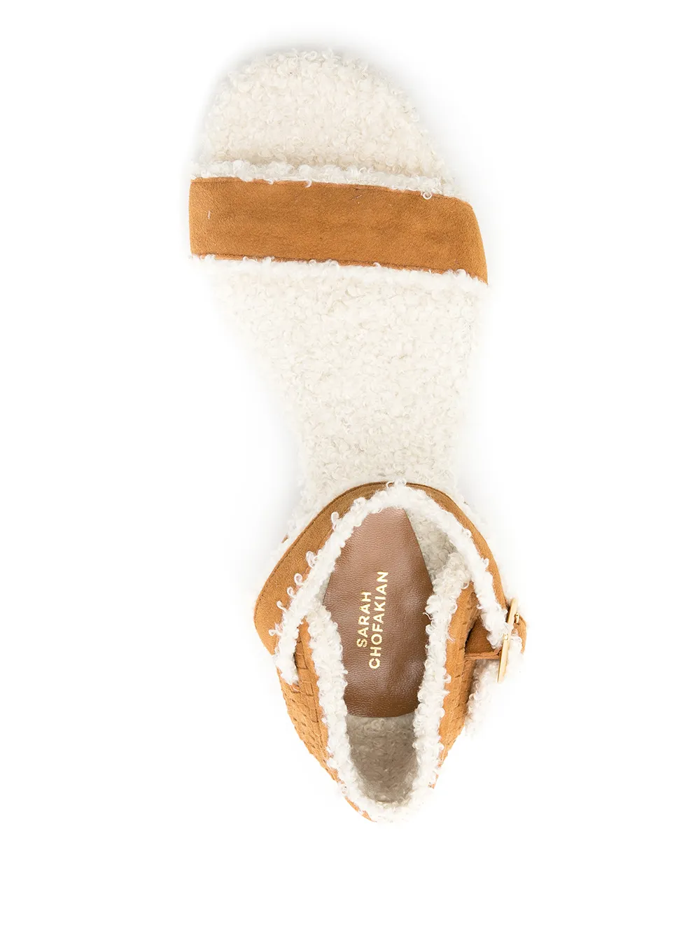 Sarah Chofakian Jude fluffy sandals Brown
