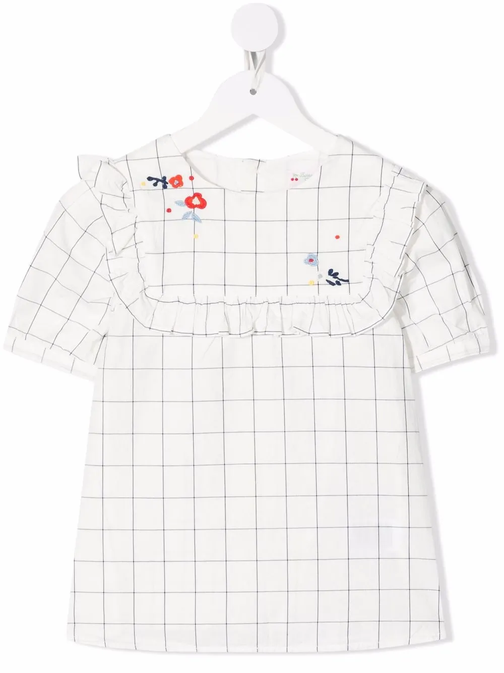 

Bonpoint grid embroidered floral blouse - White