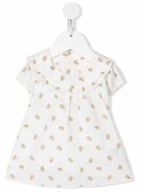 Bonpoint floral-print ruffle-neck dress
